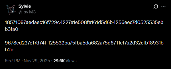 poc hash posted on twitter