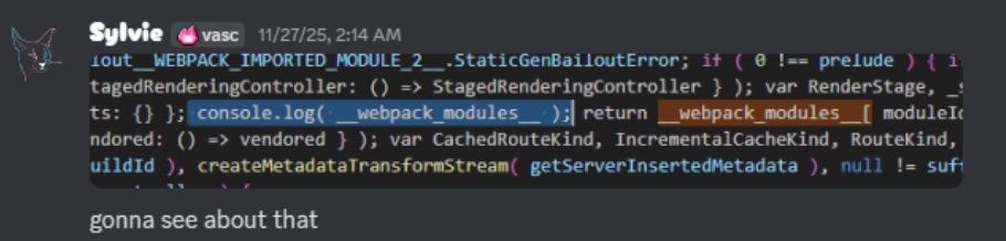 screenshots of minified react code