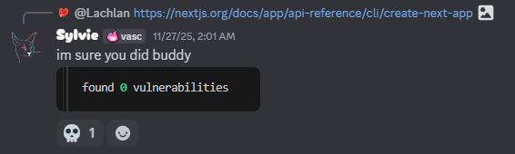 npm found zero vulns