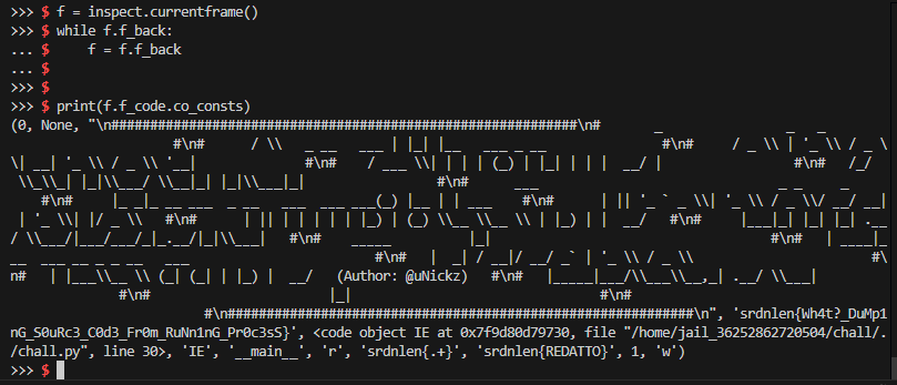 the exploit running on remote, printing out the flag from memory